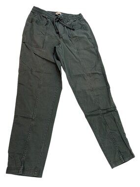 Lou & Grey Utility Jogger Pants Cotton Blend Elastic Waist Size S Gray 61j